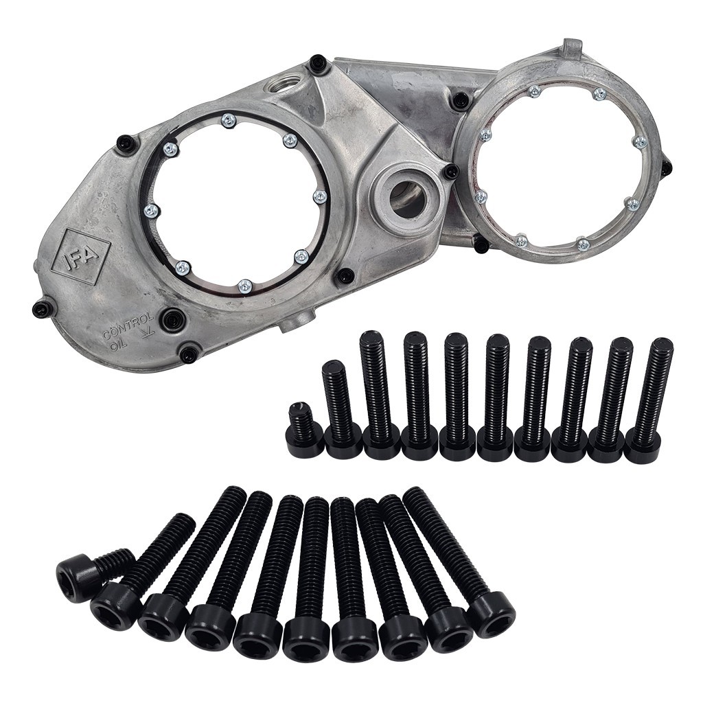 SH Eloxierte ("Elox") Schrauben - 10er Set für Kupplungsdeckel & Limadeckel, für Simson M500 Motoren, Aluminium - Schwarz