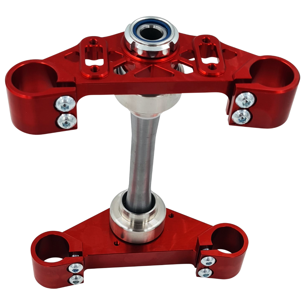 SH CNC Gabelbrücke Gen2, für Simson S51 S70 - Rot, Lenkanschlag mit Schlosskasten SH CNC Gabelbrücke Gen2, für Simson S51 S70 - Rot, Lenkanschlag mit Schlosskasten