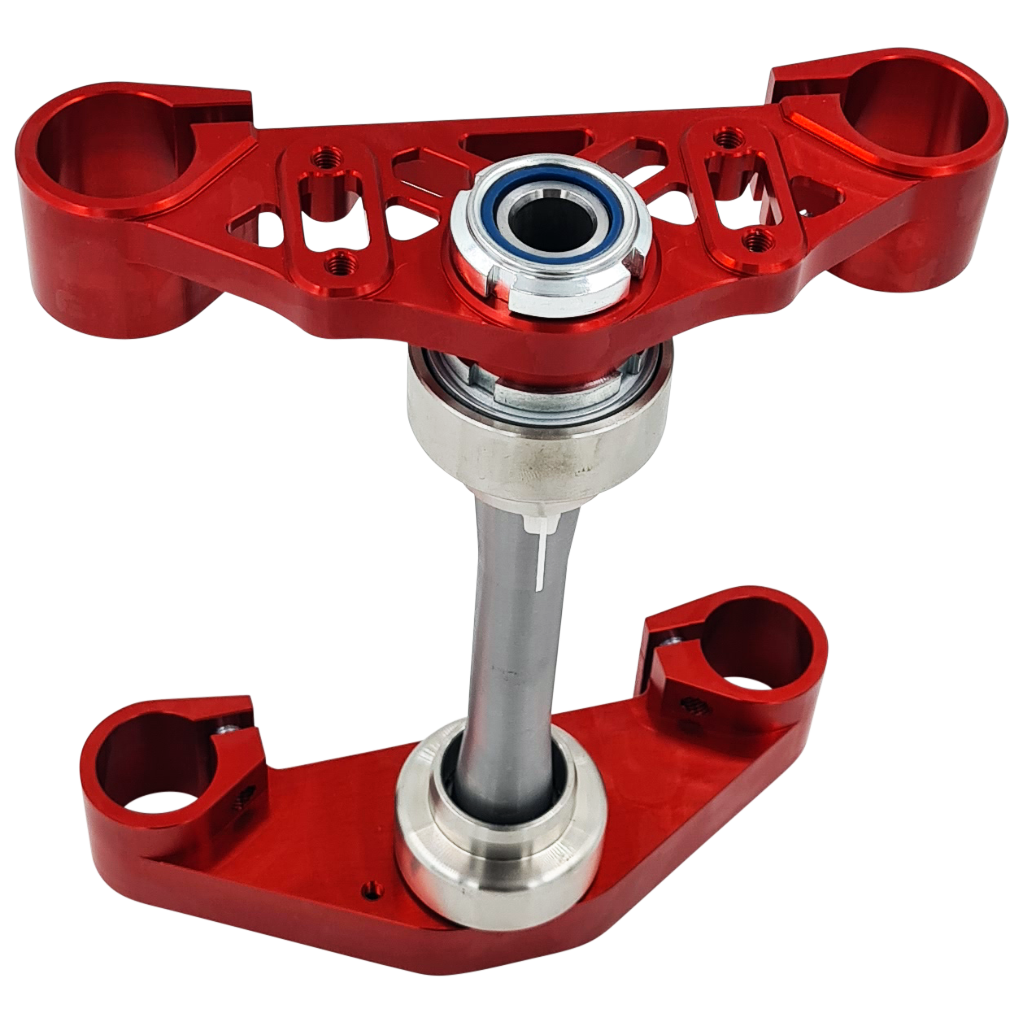SH CNC Gabelbrücke Gen2, für Simson S51 S70 - Rot, Lenkanschlag mit Schlosskasten SH CNC Gabelbrücke Gen2, für Simson S51 S70 - Rot, Lenkanschlag mit Schlosskasten