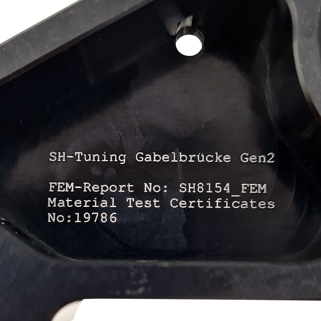 SH CNC Gabelbrücke ultraleichte Version Gen2, für Simson S51 S70, Silver - Lenkanschlag mit Schlosskasten
