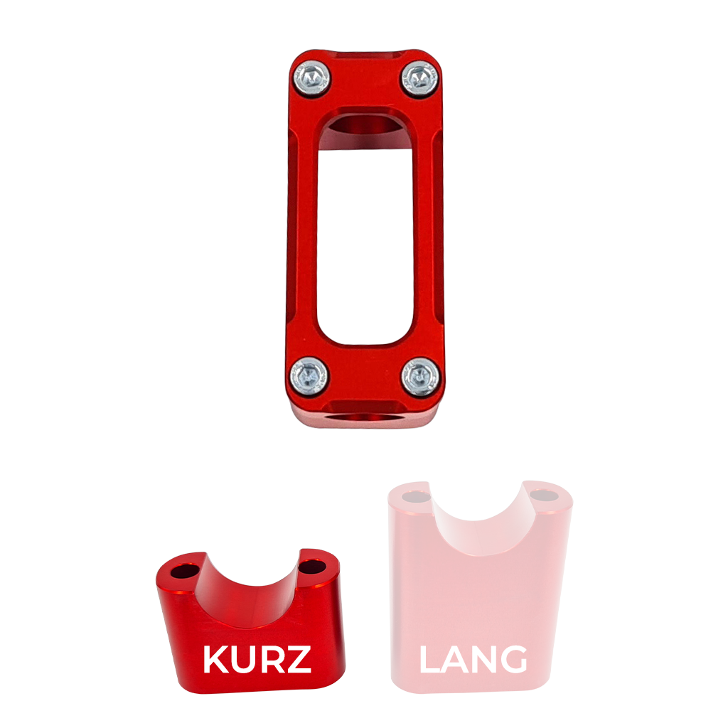 SH Eloxierte ("Elox") Lenkerklemmung / Lenkerklemmbrücke Modell A, für Simson - kurz, Rot
