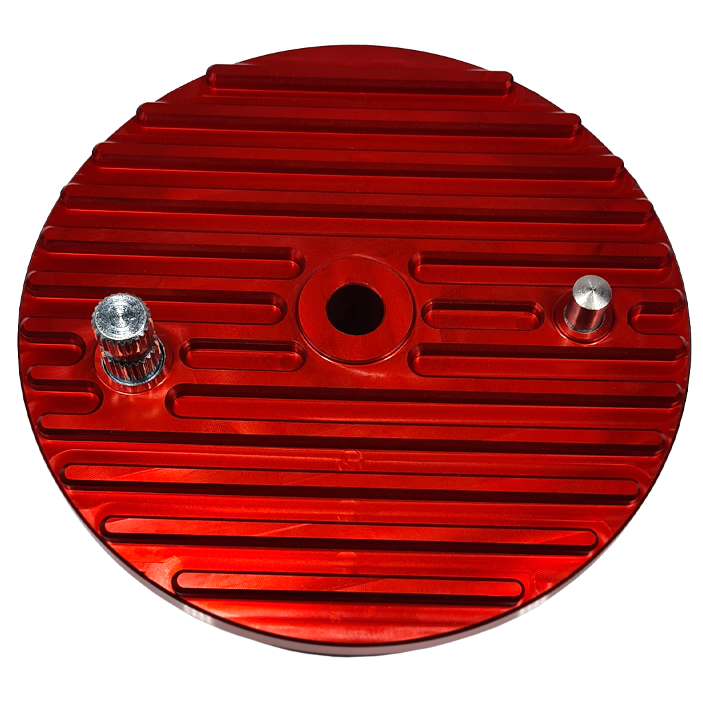 CNC Bremsschild hinten, verstärkt, eloxiert, inkl. Bremssystem - Rot