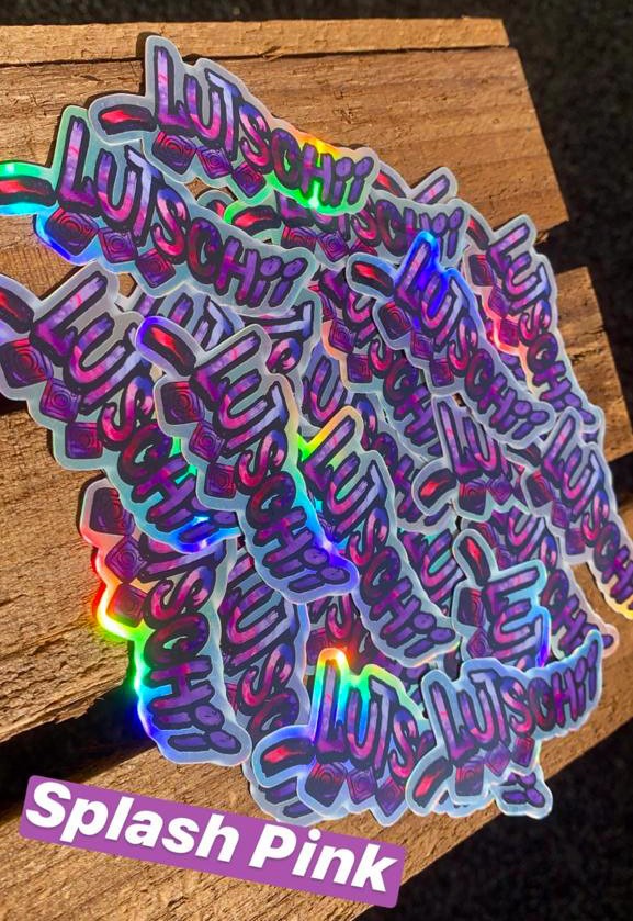 Lutschii Hologramm-Aufkleber/Sticker - Splash Pink