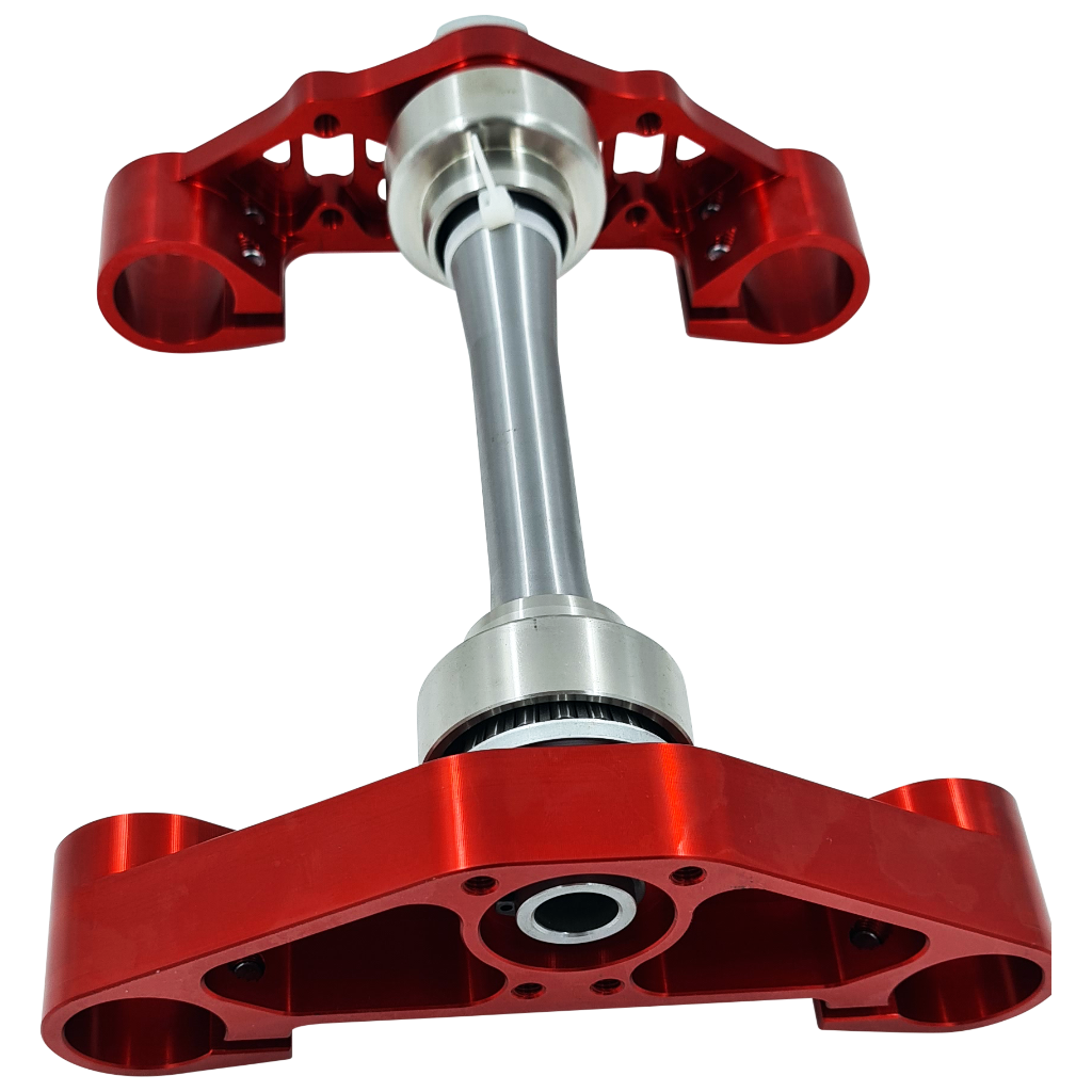SH CNC Gabelbrücke Gen2, für Simson S51 S70 - Rot, Lenkanschlag mit Schlosskasten SH CNC Gabelbrücke Gen2, für Simson S51 S70 - Rot, Lenkanschlag mit Schlosskasten