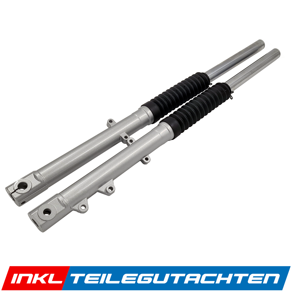 ZT Telegabel-Set Gen2, kurz, für Scheibenbremse, mit Teilegutachten, für Simson S51, S70, S53 - Silber