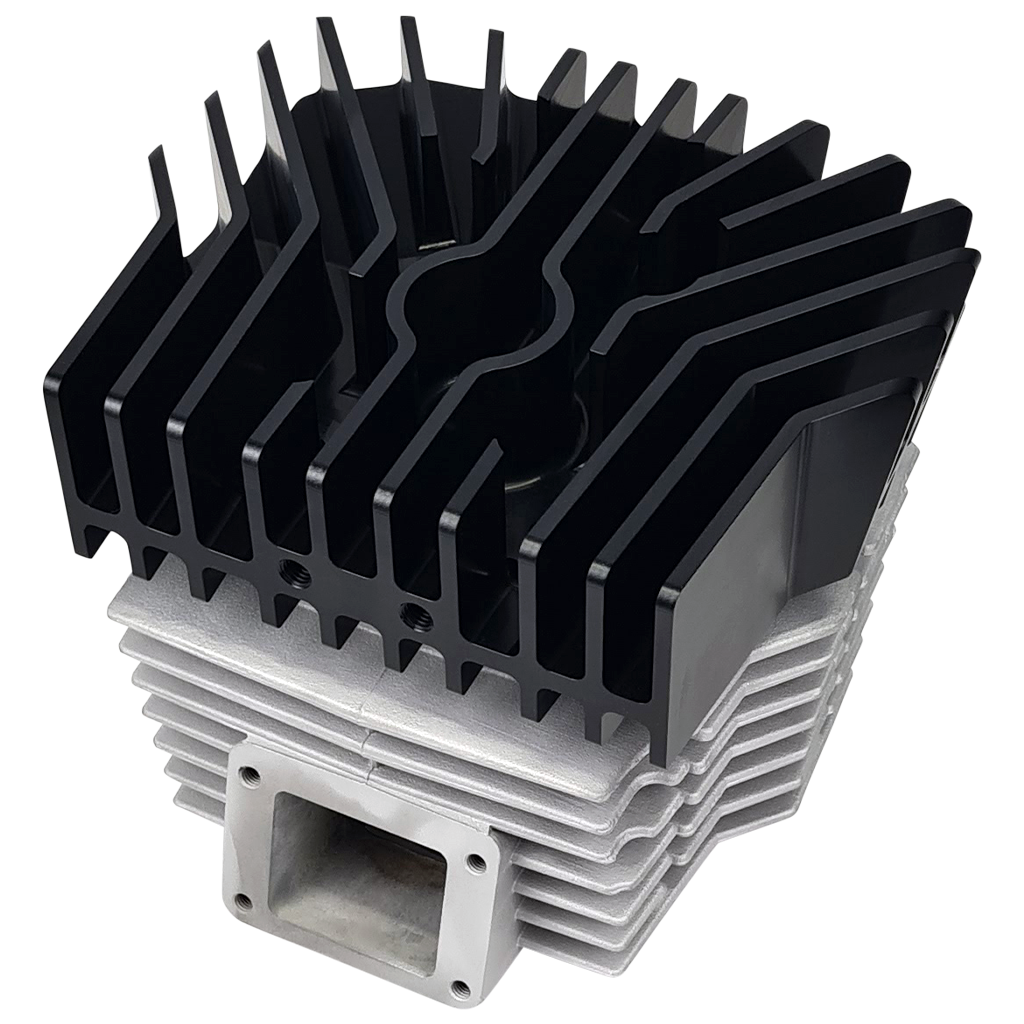 CNC Zylinderkopf für Honda MTX, Big Bore 130 - ZTX 130, Schwarz eloxiert