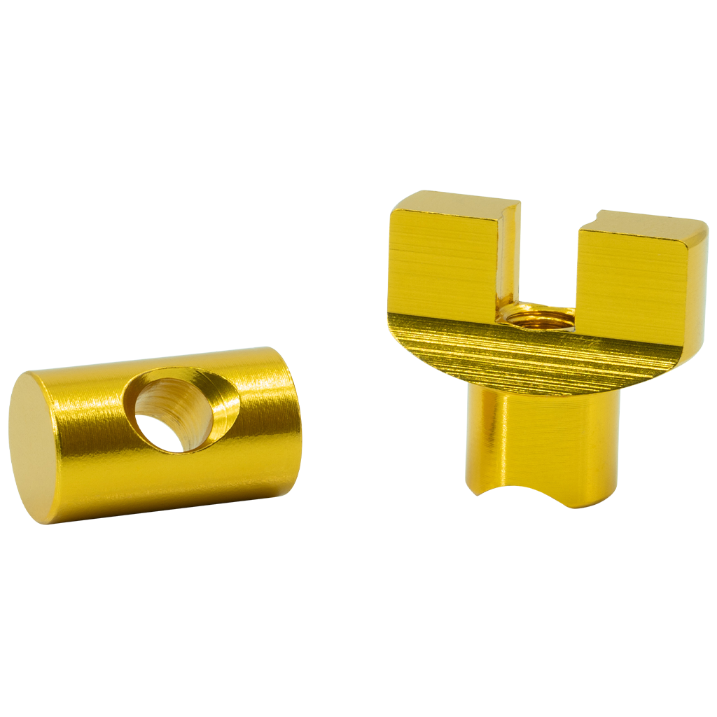 Eloxierte Verstellmutter & Bolzen für Simson-Bremsgestänge, Aluminium - Gold