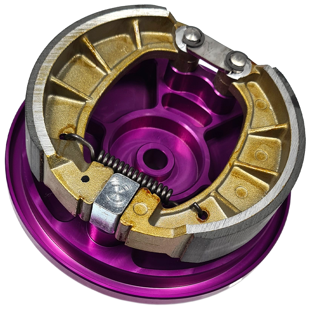 CNC Bremsschild hinten, verstärkt, eloxiert, inkl. Bremssystem - Violett
