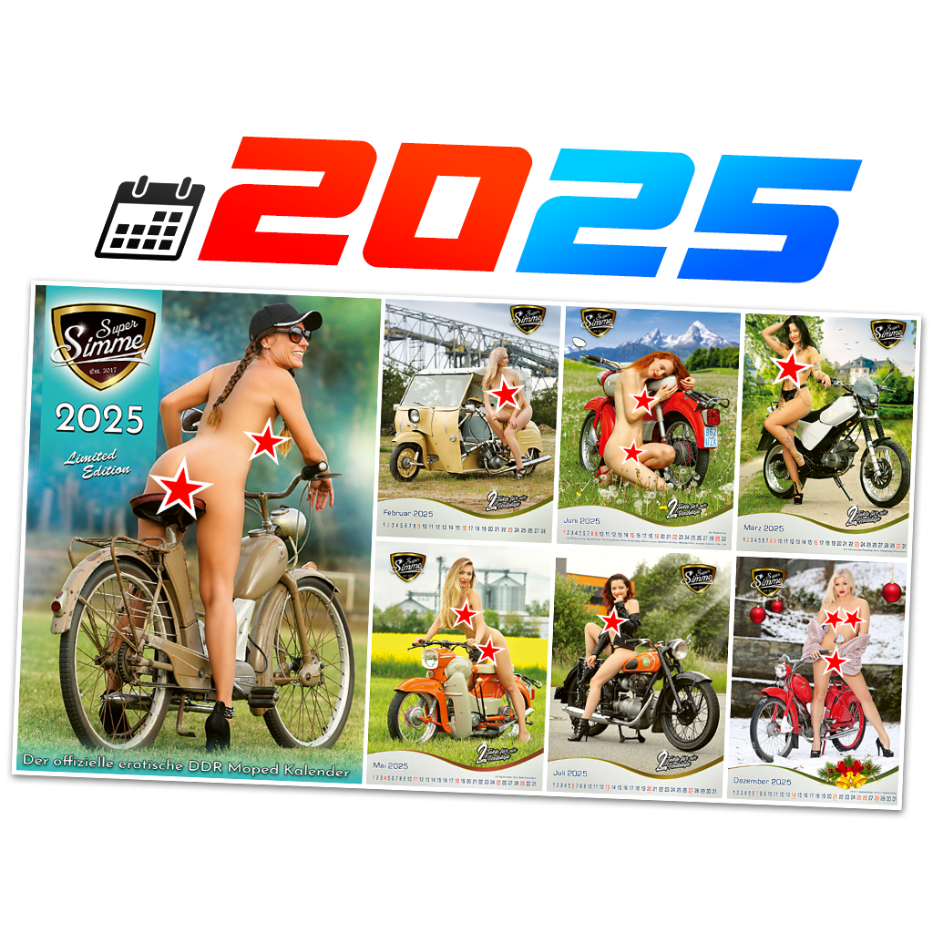 A3 Erotik Simson-Kalender 2025 "Super Simme"