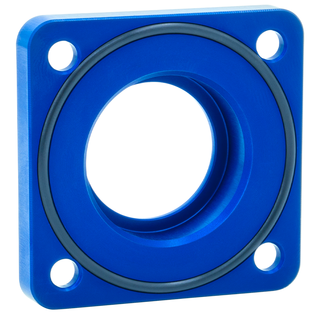 SH Eloxierte ("Elox"), verstärkte Dichtkappe / Abdeckkappe mit O-Ring für Abtriebswelle Simson M500 - Blau