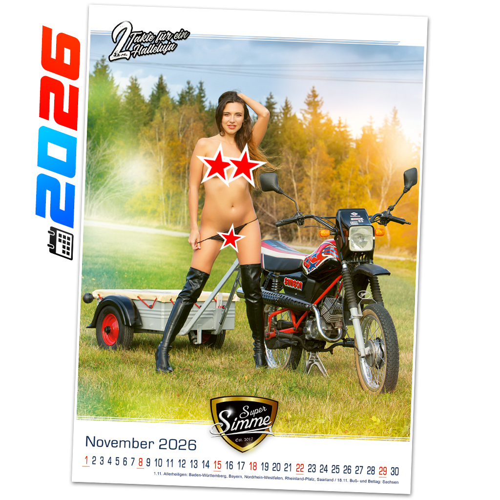 A3 Erotik Simson-Kalender 2026 "Super Simme"