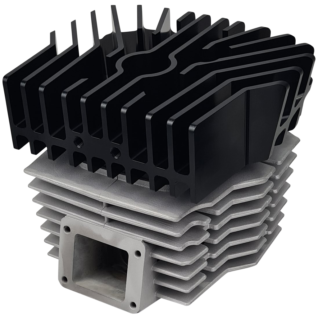 CNC Zylinderkopf für Honda MTX, Big Bore 130 - ZTX 130, Schwarz eloxiert