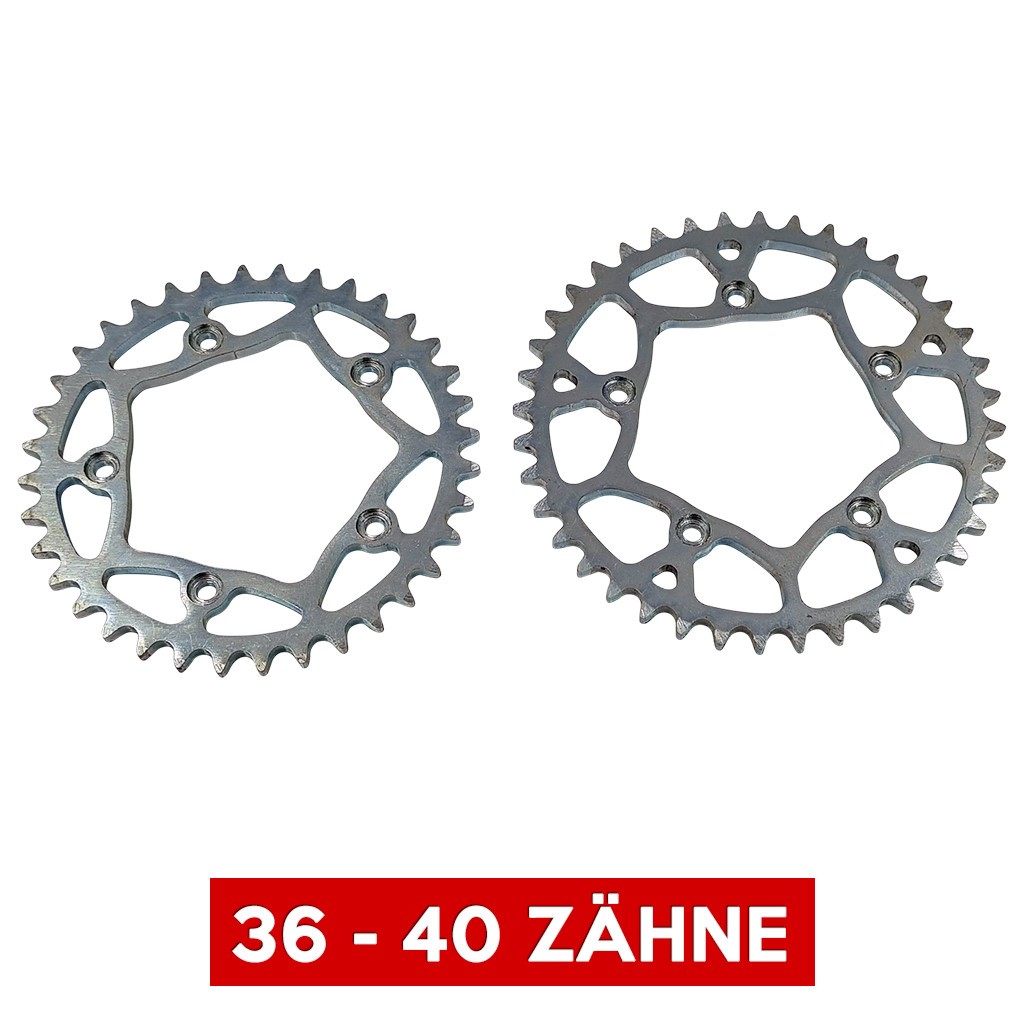 SH Hinteres Kettenrad/Kettenritzel für Simson MS50-Kettenradträger / CNC-Mitnehmer - 38 Zähne