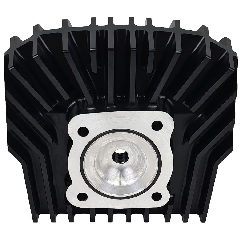 CNC Zylinderkopf für Honda MTX, Big Bore 130 - Standard MTX130 mit O-Ring, Schwarz eloxiert