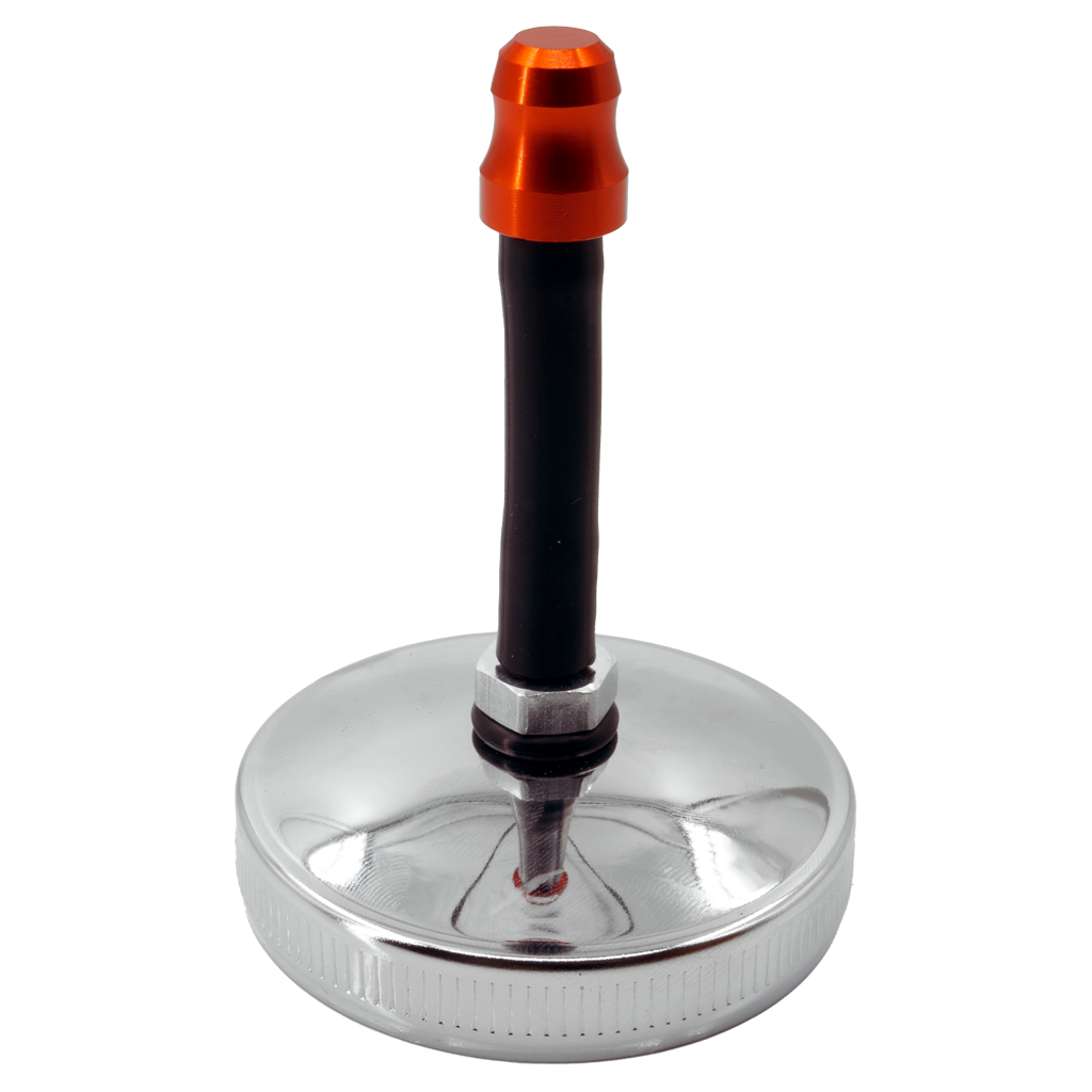 SH Tankdeckel mit Entlüftungs-Ventil, 40mm, chrom, für Simson - Orange