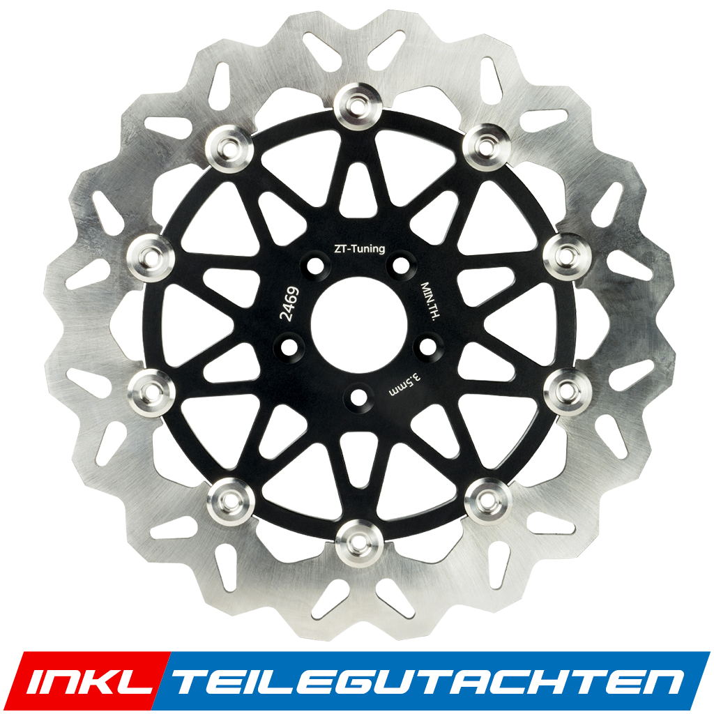 ZT Racing Bremsscheibe "Wave" 260mm, 2-teilig, inkl. Teilegutachten - Schwarz