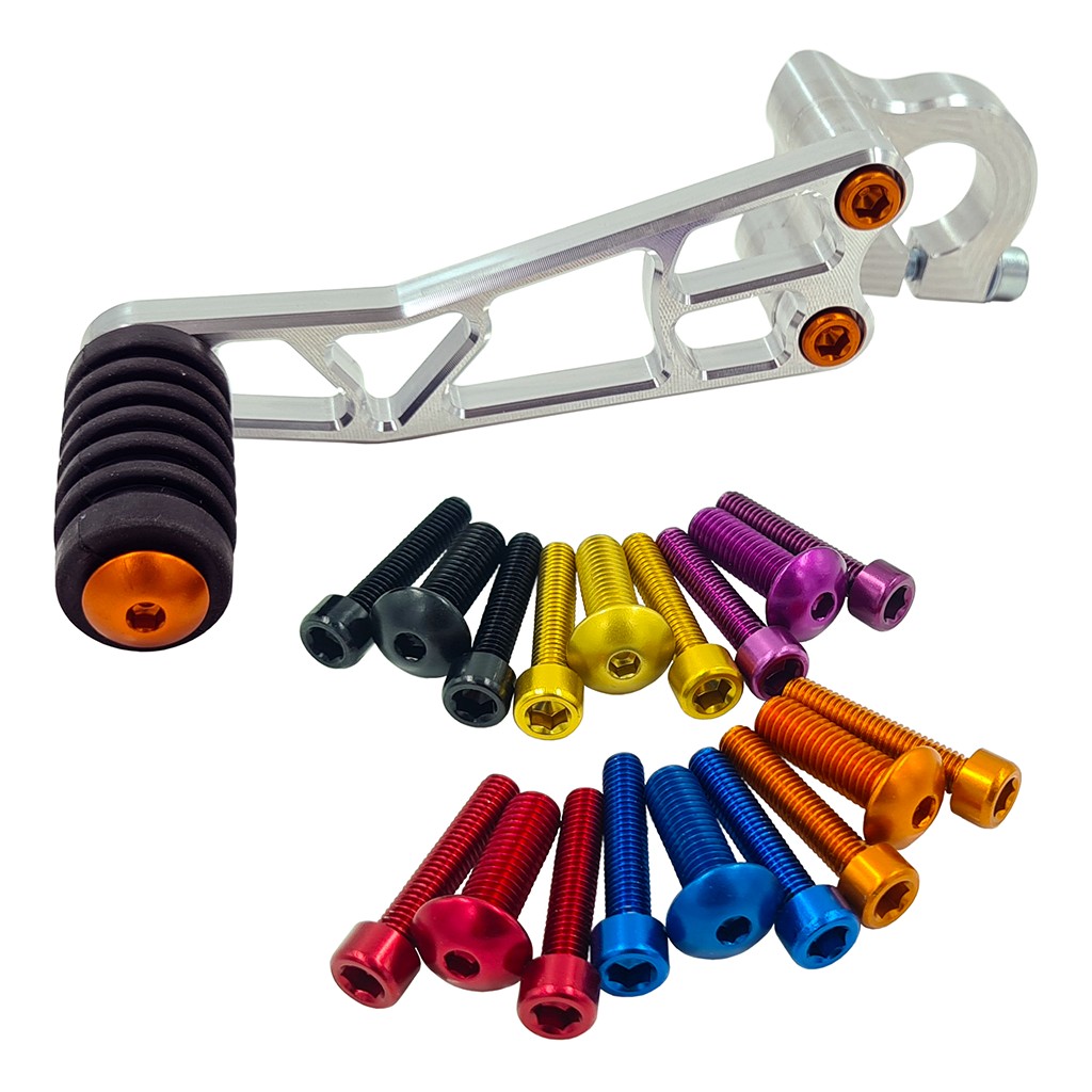 Eloxierte ("Elox") Schrauben für CNC Schalthebel, 3er Set, für Simson