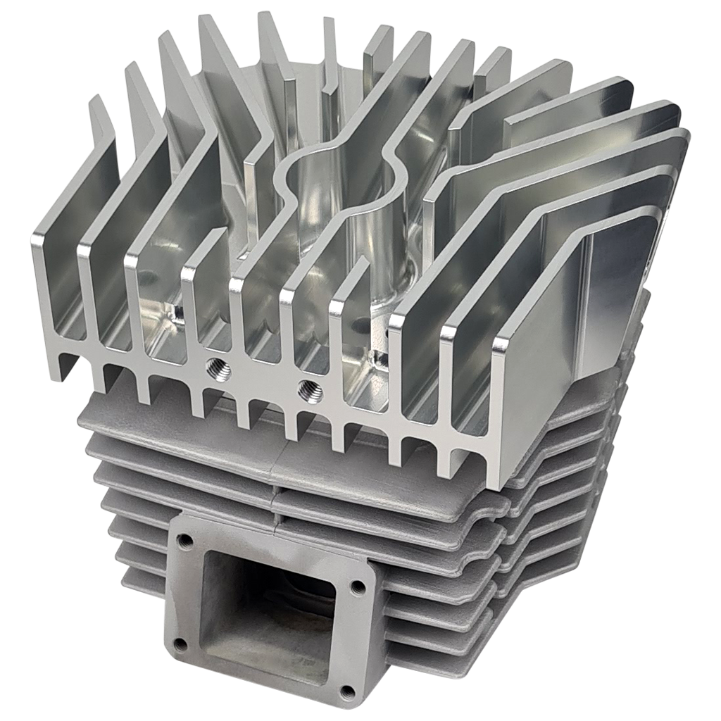 CNC Zylinderkopf für Honda MTX, Big Bore 130 - Rohzustand, Farblos eloxiert