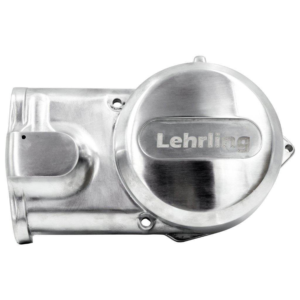 SH Lasergravierte Lichtmaschinendeckel für Simson M500-M700, vorpoliert- Standard (ohne Aussparung)/ohne Zündungskühlung/Old English Text