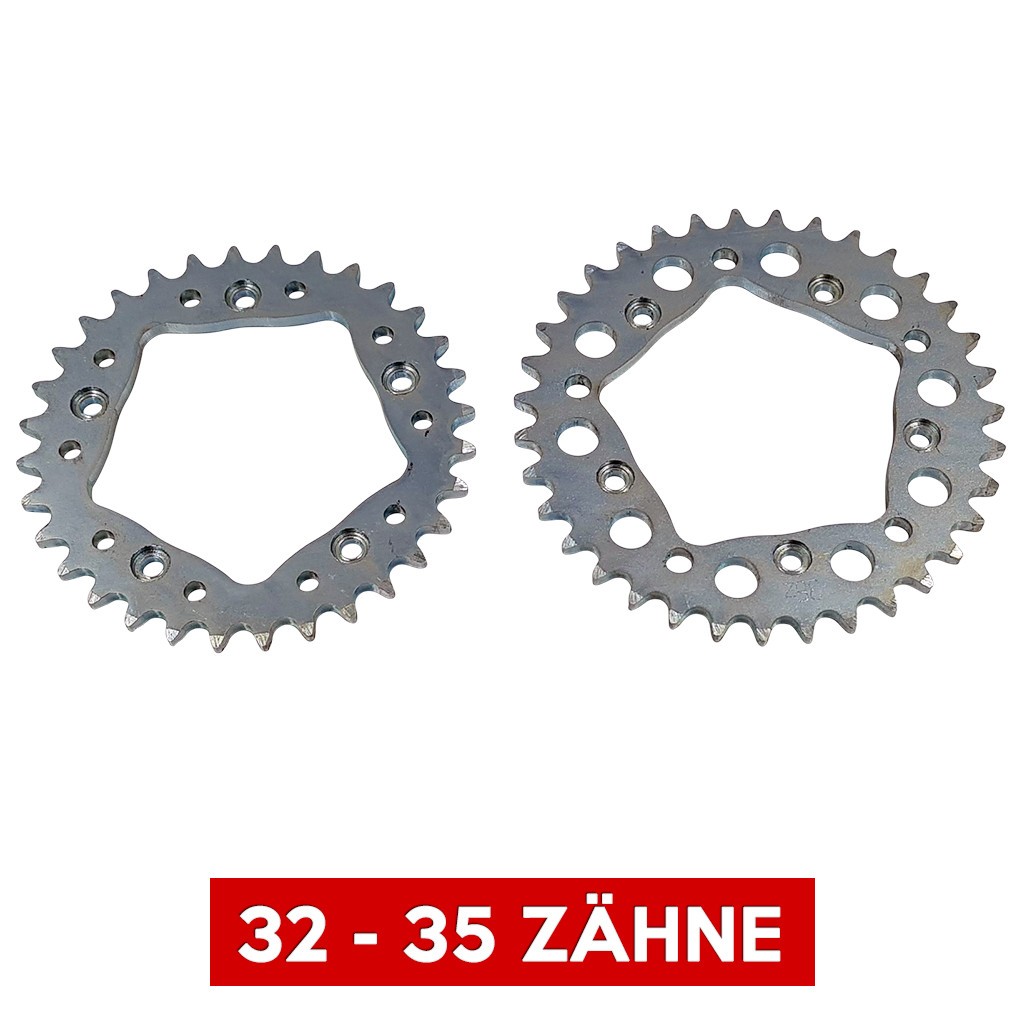 SH Hinteres Kettenrad/Kettenritzel für Simson MS50-Kettenradträger / CNC-Mitnehmer - 35 Zähne SH Hinteres Kettenrad/Kettenritzel für Simson MS50-Kettenradträger / CNC-Mitnehmer - 35 Zähne