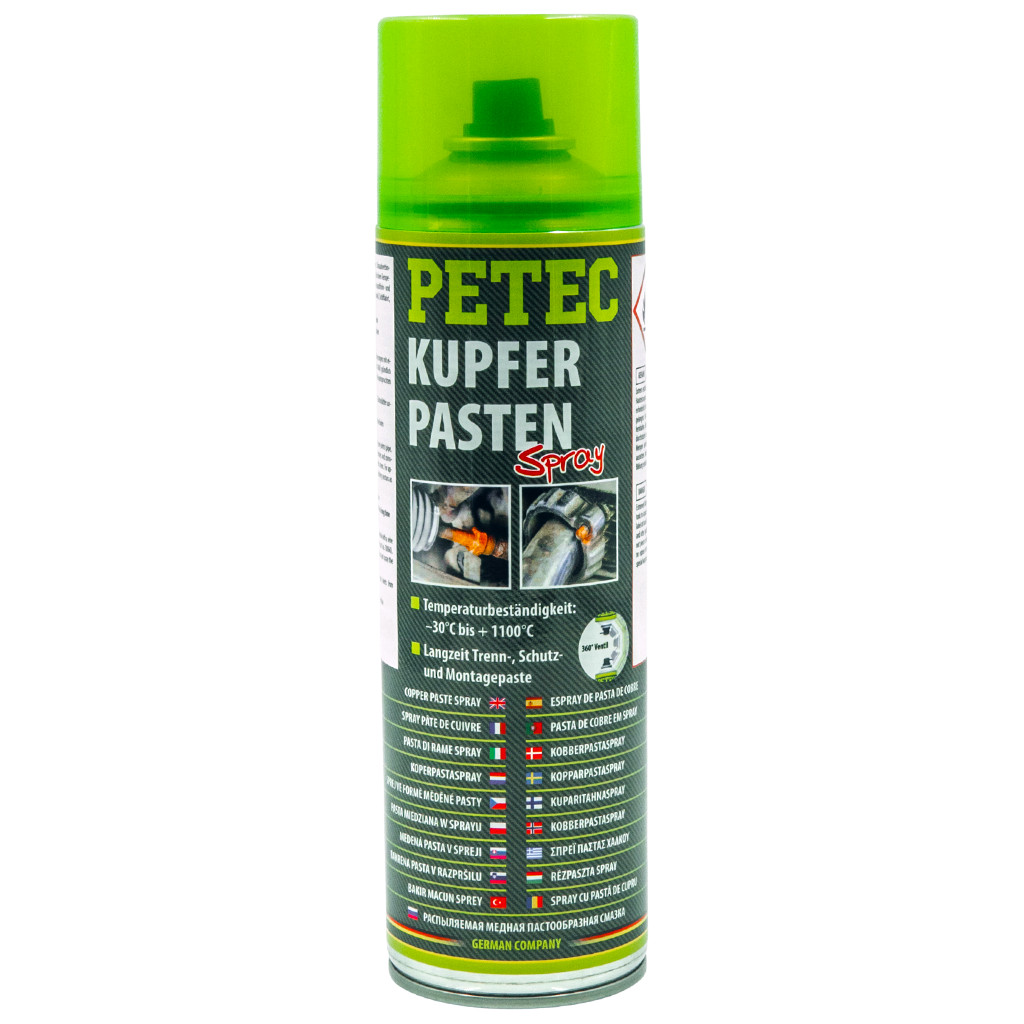 PETEC Kupferpaste Kupferspray für Auspuff, Trommel-Bremse