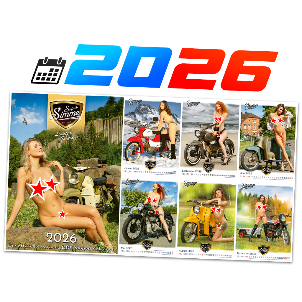A3 Erotik Simson-Kalender 2026 "Super Simme"