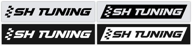 SH-Tuning Logo, verschiedene Versionen in schwarz-weiß