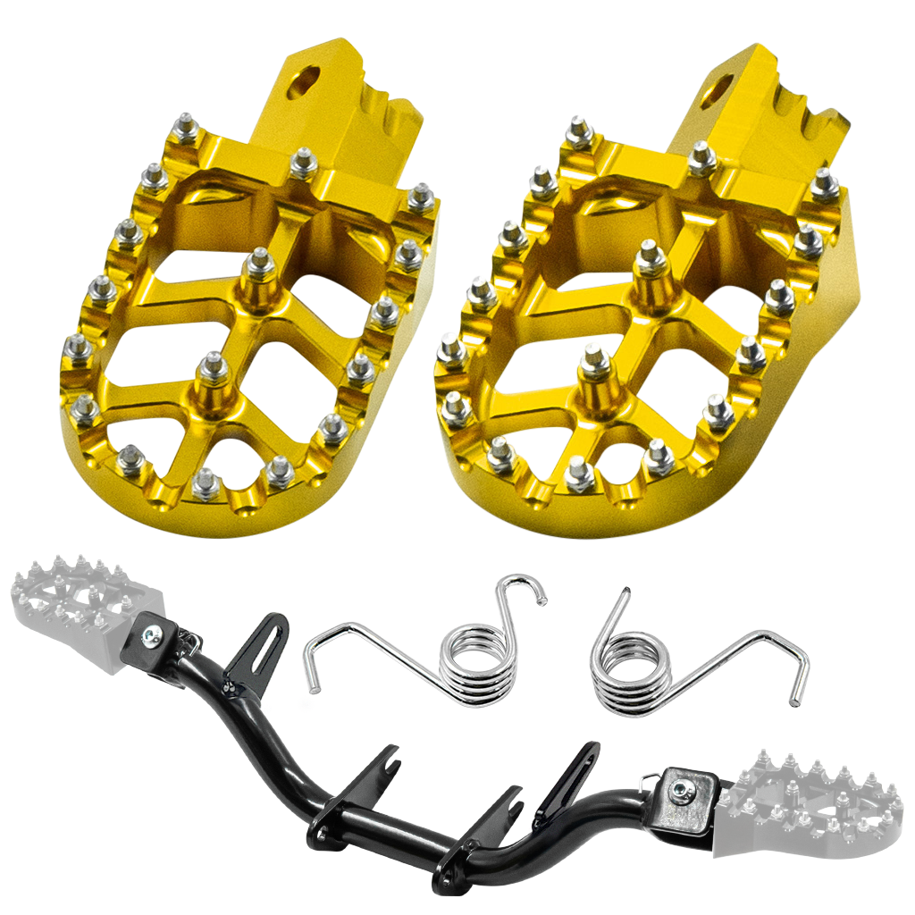 SH Fußrastenträger mit CNC Klappfußrasten, für Simson S50, S51, S70 - Gold