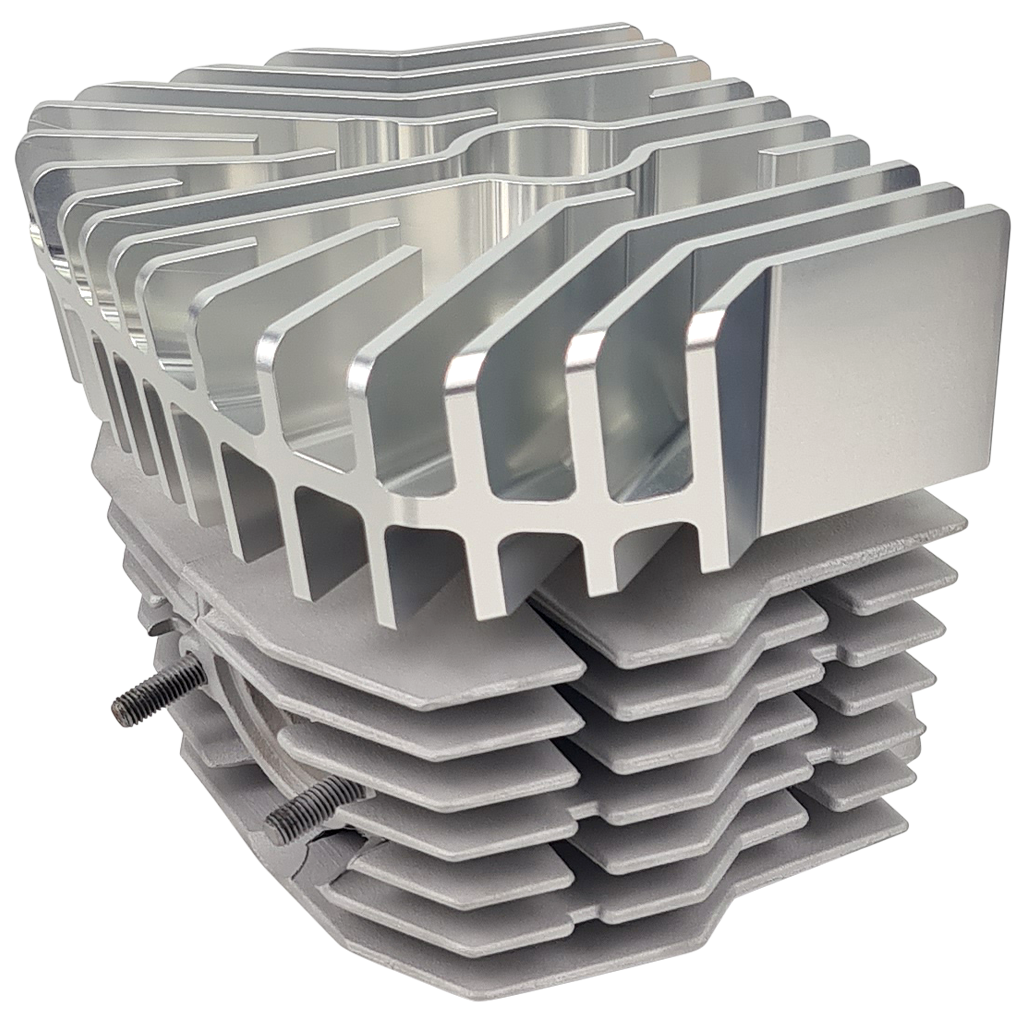CNC Zylinderkopf für Honda MTX, Big Bore 130 - Standard MTX130, Farblos eloxiert