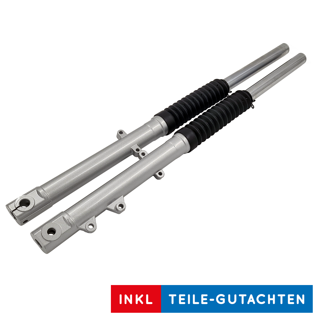 ZT Telegabel-Set Gen2, kurz, für Scheibenbremse, mit Teilegutachten, für Simson S51, S70, S53 - Silber