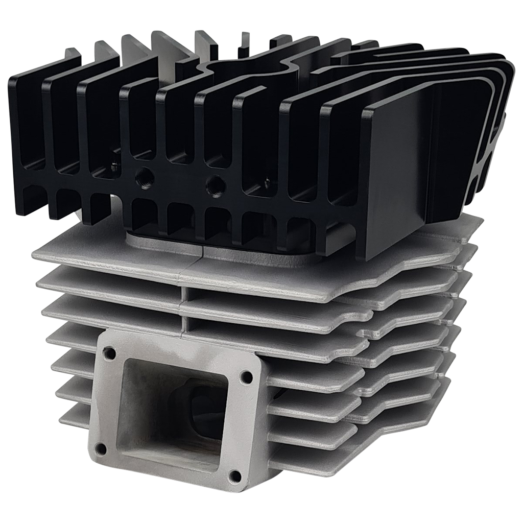 CNC Zylinderkopf für Honda MTX, Big Bore 130 - ZTX 130, Schwarz eloxiert