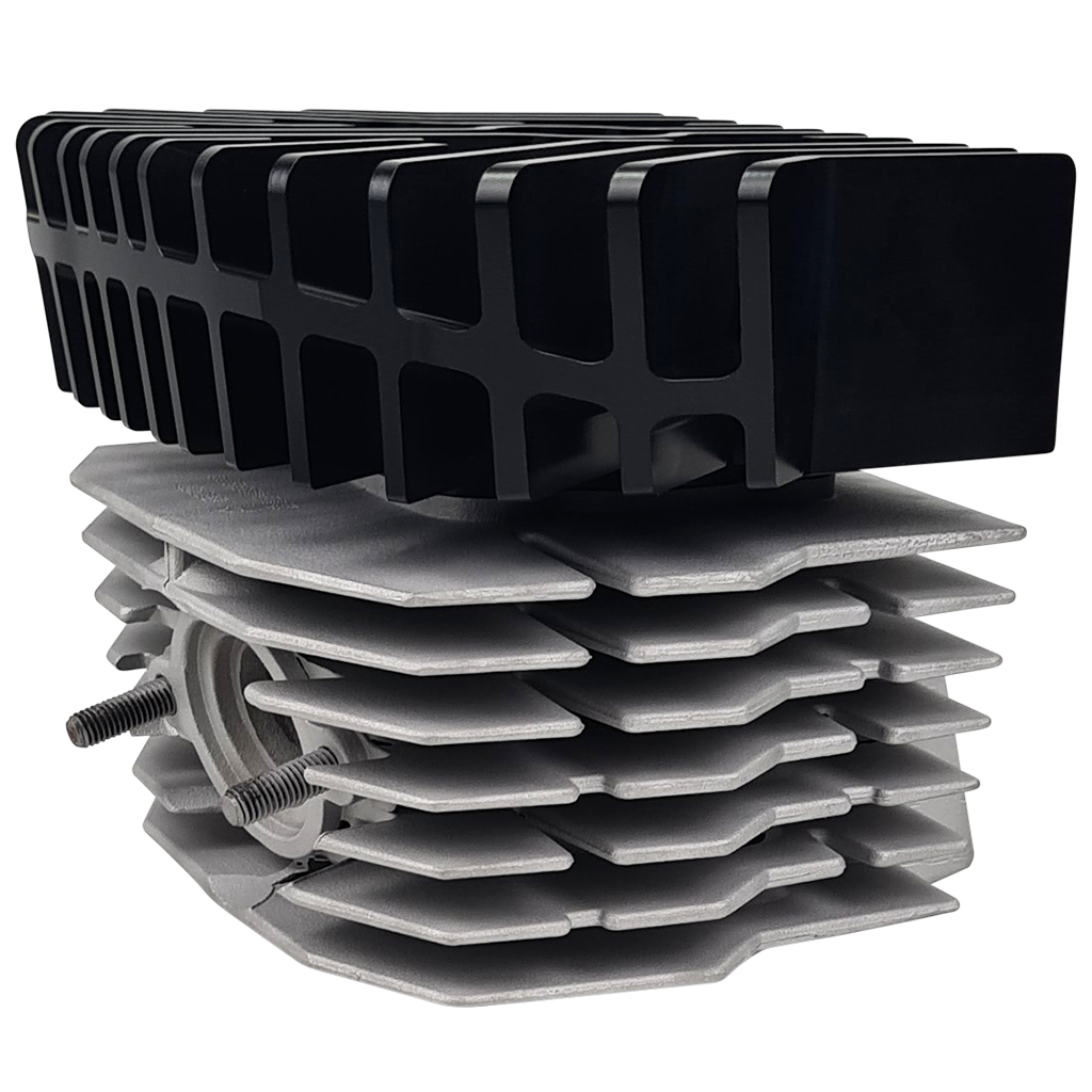 CNC Zylinderkopf für Honda MTX, Big Bore 130 - Standard MTX130 mit O-Ring, Schwarz eloxiert