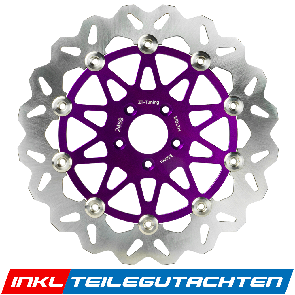ZT Racing Bremsscheibe "Wave" 260mm, 2-teilig, inkl. Teilegutachten - Violett