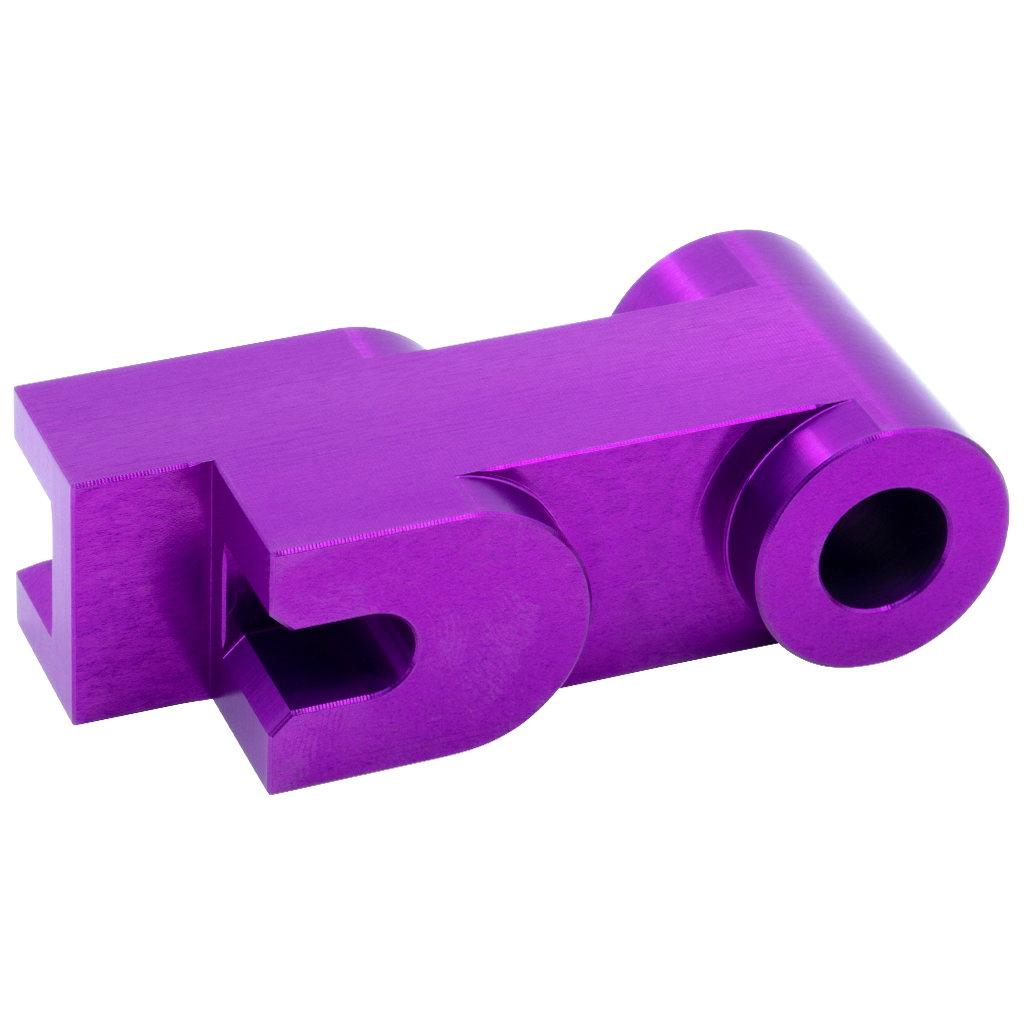 SH Eloxierter ("Elox") CNC Knochen / Distanzstück / Bremsstütze hinten, für Simson - Violett