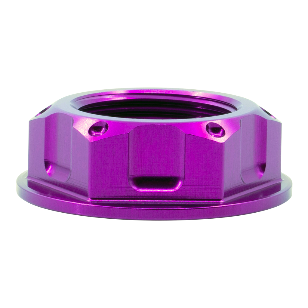 SH Eloxierte ("Elox") Mutter für Simson Lenkkopf / Steuerrohr, für ROX/SH/CP/LT/Original Gabelbrücke - Violett