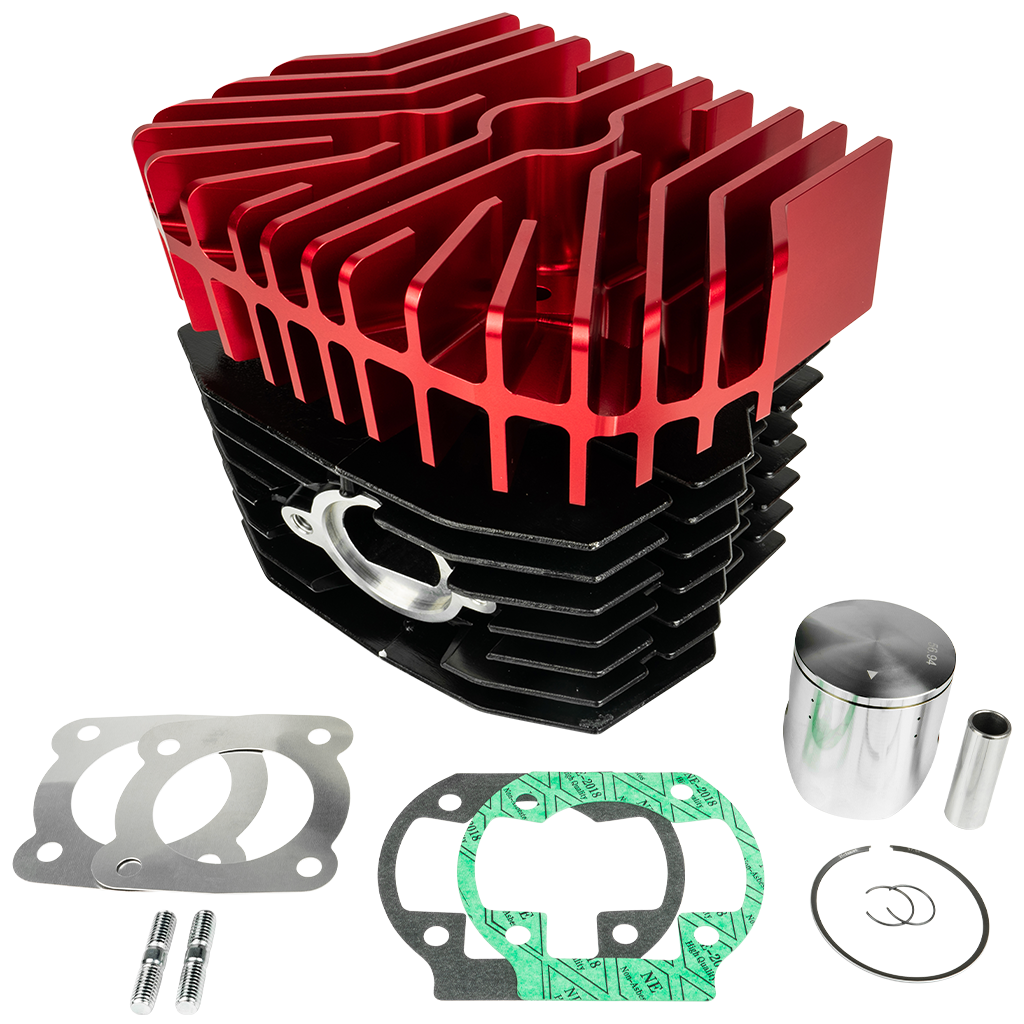 ZTX 130 Zylinderkit MTX BB4, Basis: Schwarz - Zylinderkopf: Rot eloxiert