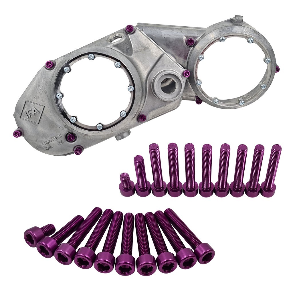 SH Eloxierte ("Elox") Schrauben - 10er Set für Kupplungsdeckel & Limadeckel, für Simson M500 Motoren, Aluminium - Violett