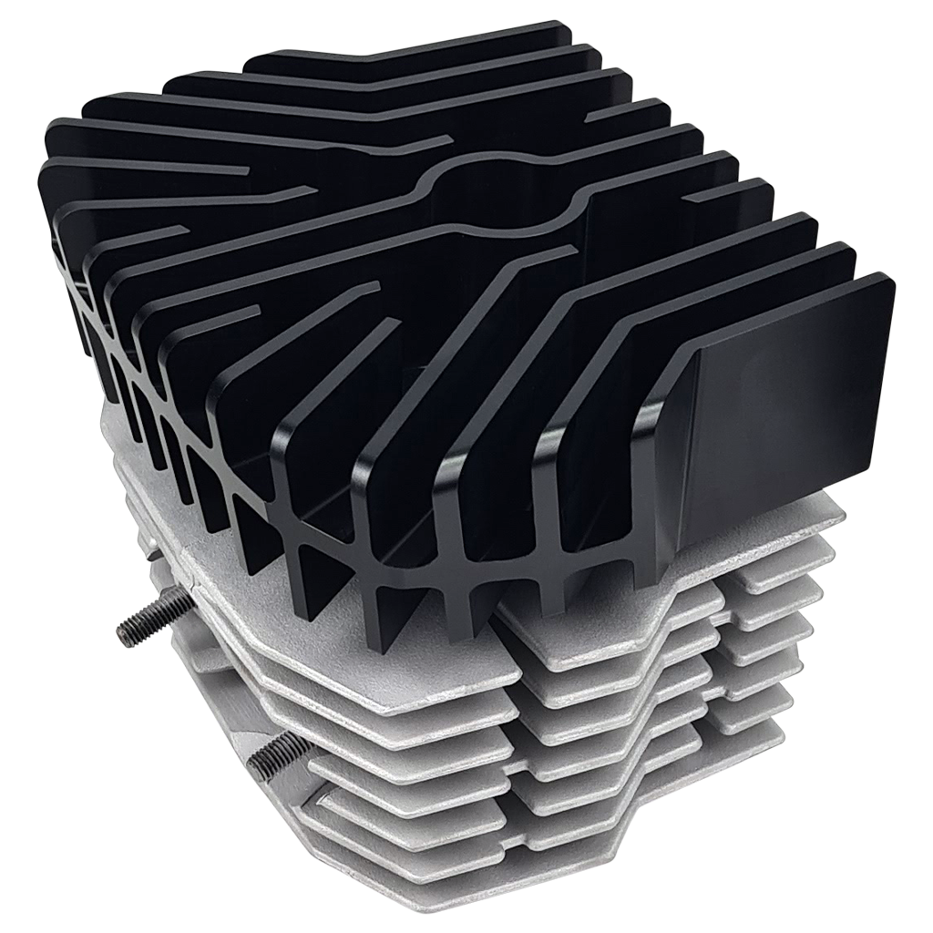 CNC Zylinderkopf für Honda MTX, Big Bore 130 - Standard MTX130 mit O-Ring, Schwarz eloxiert