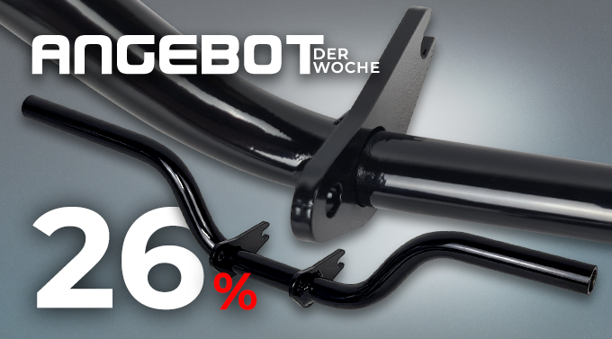 Wochenangebot KW26 2026 - SH Fußrastenträger verstärkt für Simson S50, S51, S70 - Schwarz pulverbeschichtet