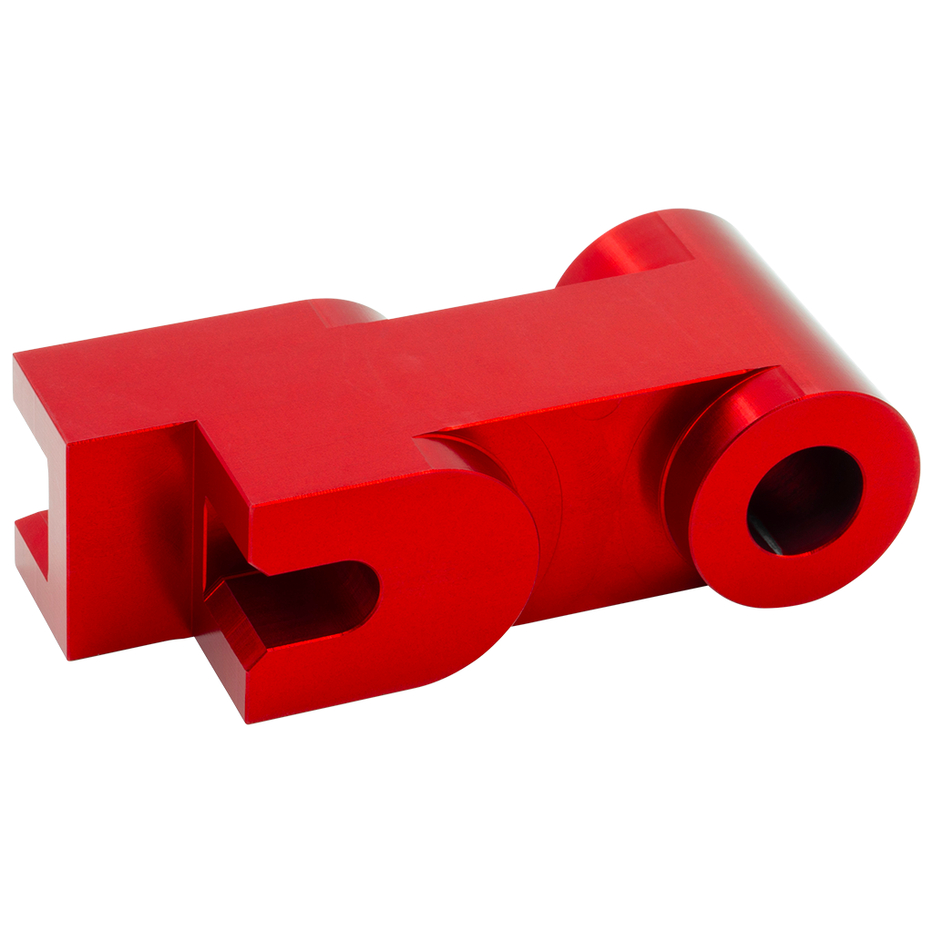 SH Eloxierter ("Elox") CNC Knochen / Distanzstück / Bremsstütze hinten, für Simson - Rot