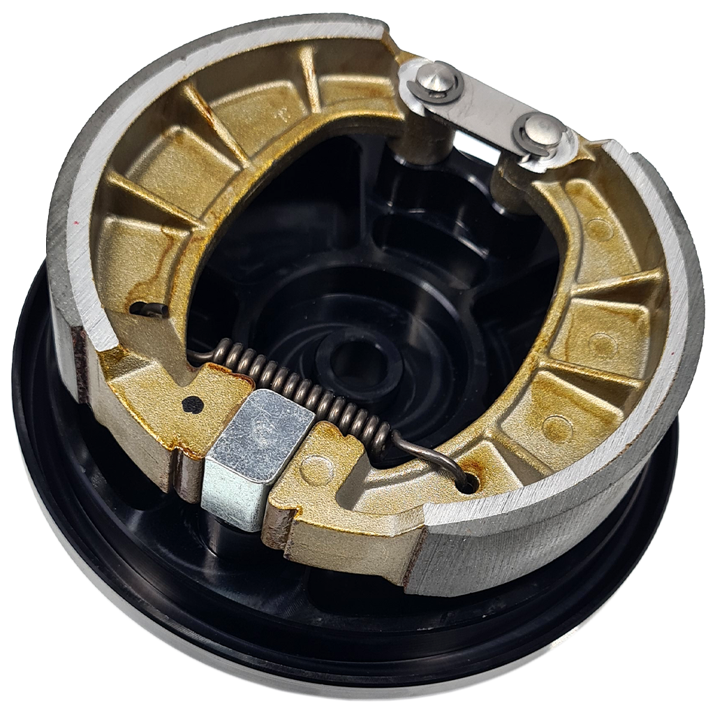 CNC Bremsschild hinten, verstärkt, eloxiert, inkl. Bremssystem - Schwarz