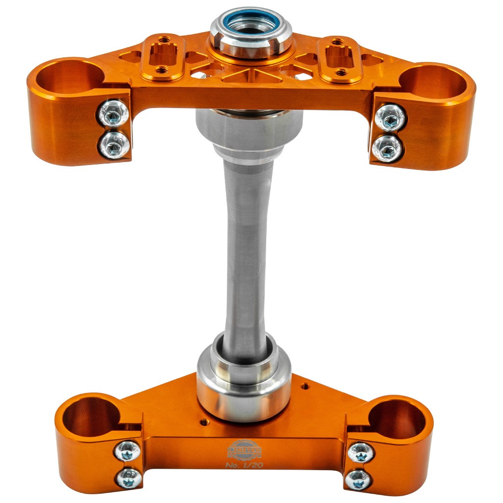 SH CNC Gabelbrücke "Limited Edition Color" ultraleichte Version Gen2, für Simson S51 S70 - Ohne Lenkanschlag, Orange