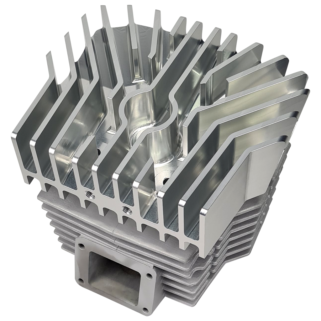 CNC Zylinderkopf für Honda MTX, Big Bore 130 - Standard MTX130 mit O-Ring, Farblos eloxiert