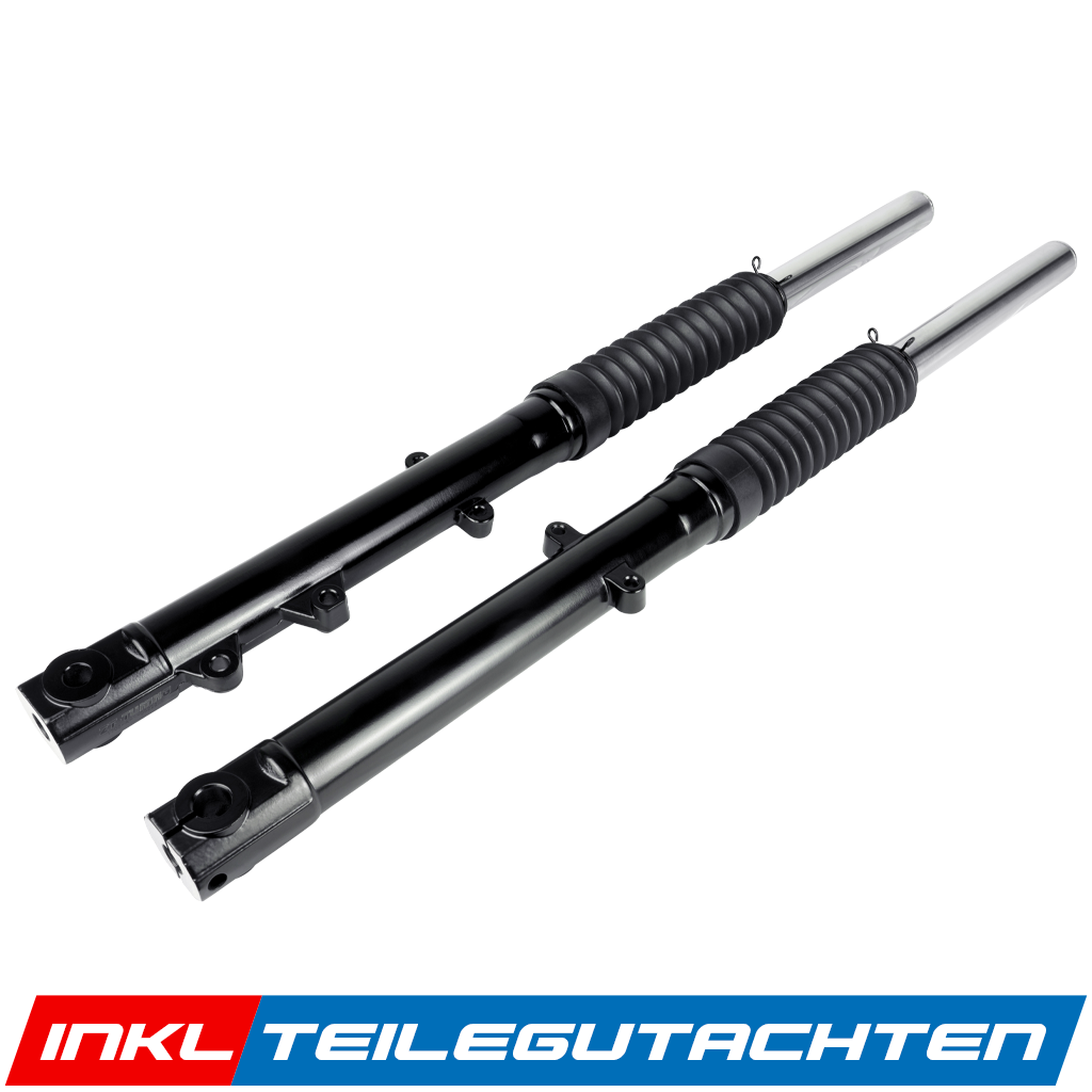 ZT Telegabel-Set Gen2, kurz, für Scheibenbremse, mit Teilegutachten, für Simson S51, S70, S53 - Schwarz