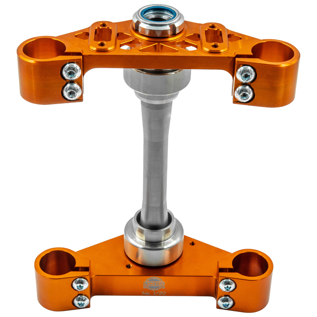SH CNC Gabelbrücke Gen2, für Simson S51 S70 - Orange, ohne Lenkanschlag
