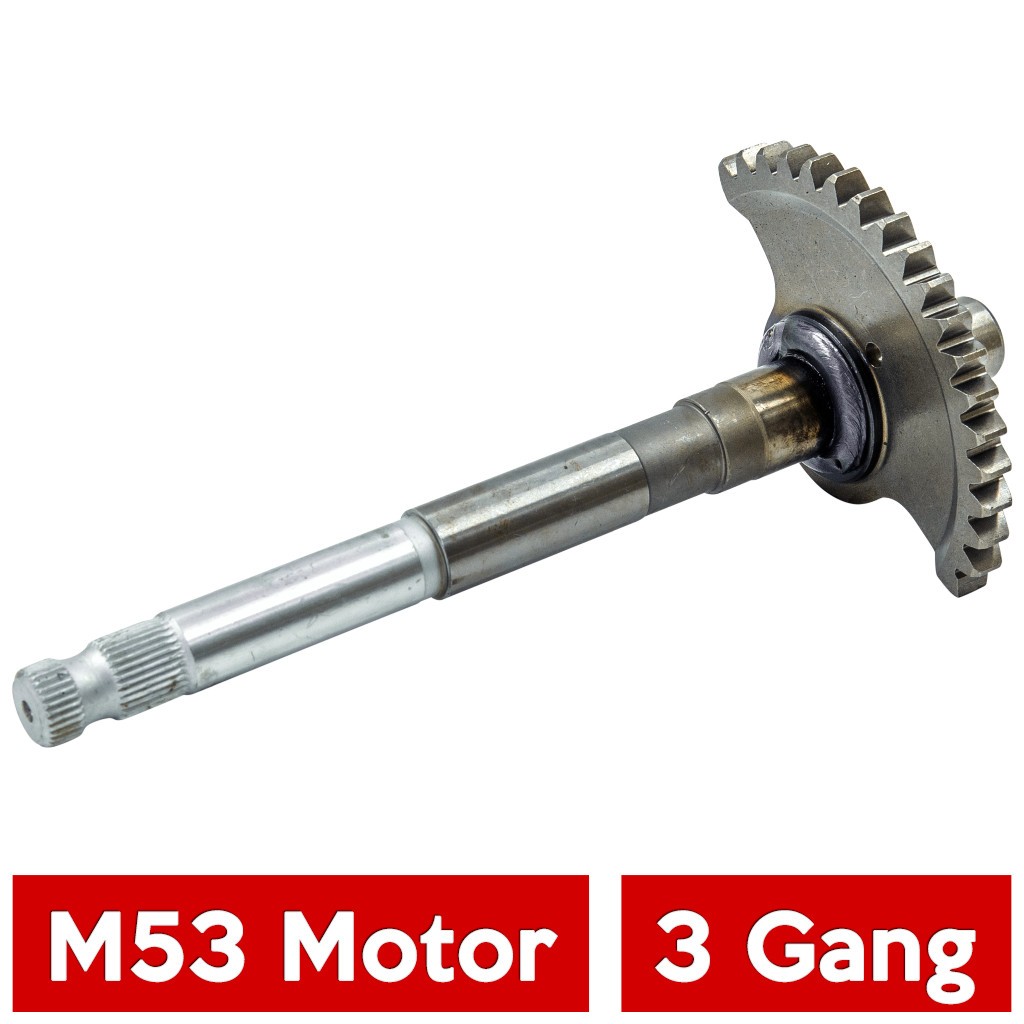 Kickstarterwelle mit Zahnsegment - 3 Gang Simson M53 Motor